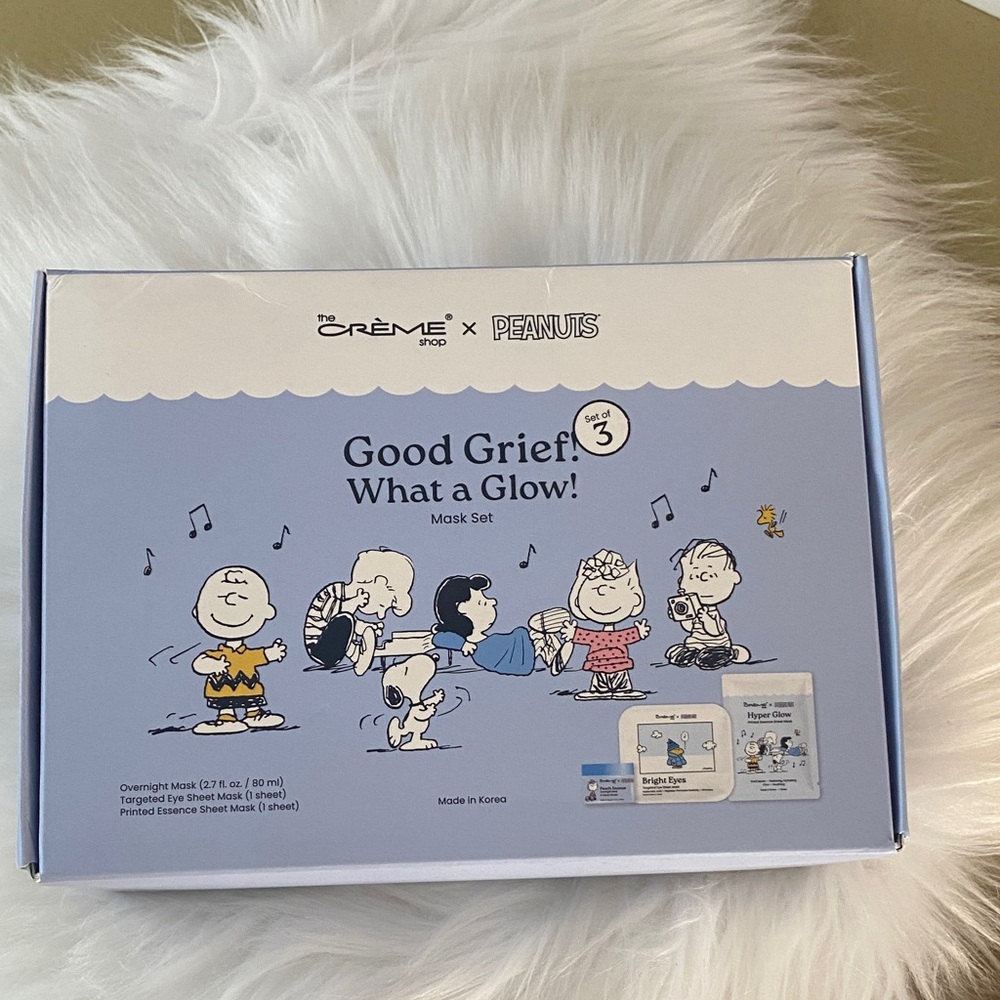 The Crème Shop x Peanuts 'Good Grief! What a Glow!' Face Mask Set - NIB